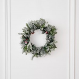 Венок рождественский BINOSHE Froid LED заснеженный 60 см