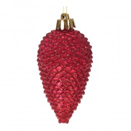 Набор елочных игрушек Шишки 8,5 см 4 шт красные