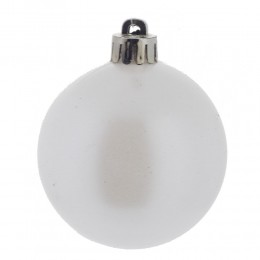 Набор шаров 6 см 6 шт белый с ажуром