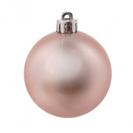 Набор шаров 6 см 6 шт светло-розовый с ажуром