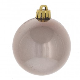 Набор шаров 6 см 6 шт коричневый с ажуром