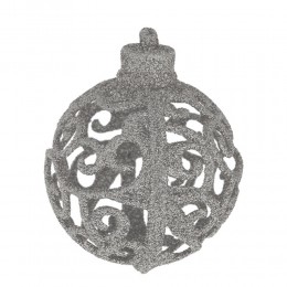 Набор шаров 8 см 3 шт бежевые с ажуром