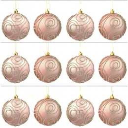 Набор шаров Волшебный завиток 8 см 12 шт розовый