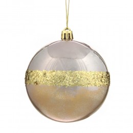 Набор шаров 8 см 12 шт перламутровые с золотом