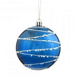 Набор шаров 8 см 12 шт синий 3 узора