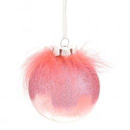 Набор шаров с перьями 8 см 12 шт розовые 3