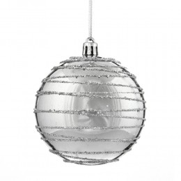 Набор шаров Серебристая спираль 10 см 12 шт два оттенка