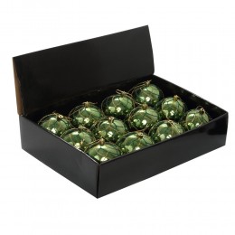 Набор шаров Алмазная сетка 8 см 12 шт зеленый