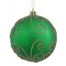 Набор шаров 8 см 12 шт завитки зеленый