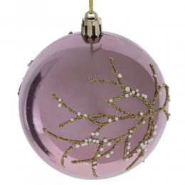 Набор шаров Веточка 8 см 12 шт сиреневый и розовый