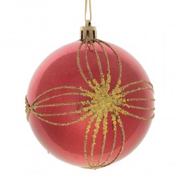 Набор шаров 8 см 12 шт зеленый и красный с золотом