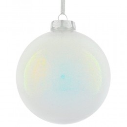 Набор шаров 10 см 12 шт белый радужный