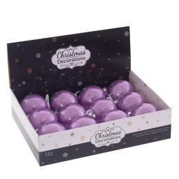 Набор шаров 8 см 12 шт сиреневый