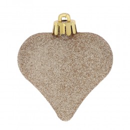 Набор елочных игрушек Сердце 6 шт золотые