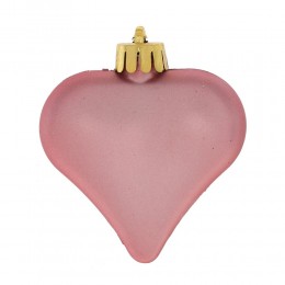 Набор елочных игрушек Сердце 6 шт розовый