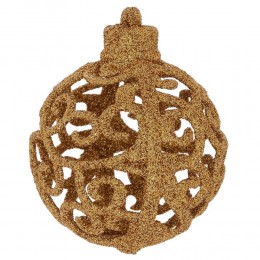 Набор шаров 6 см 6 шт золотой с ажуром