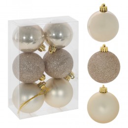 Набор шаров 6 см 6 шт белое золото 2