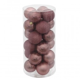 Набор шаров 6 см 24 шт розовый