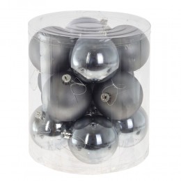 Набор шаров 8 см 12 шт в пластике серебро 3
