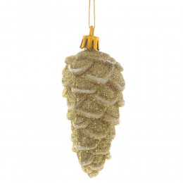 Набор елочных игрушек Шишки 10 см 2 шт золотые