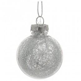 Набор шаров 6 см 6 шт прозрачные с серебром