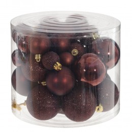 Набор шаров Сказочное великолепие 6 см 40 шт бежево-коричневый