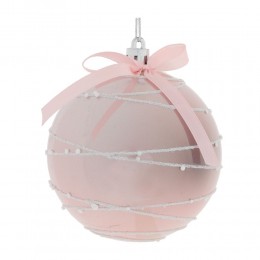 Набор шаров 8 см 12 шт розовый с бантиками