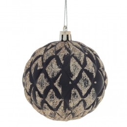 Набор шаров 8 см 12 шт рельефный черный