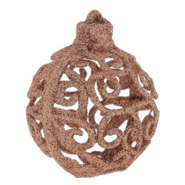 Набор шаров 6 см 6 шт бежевый с ажуром