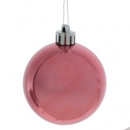 Набор шаров 8 см 12 шт в пластике розовый