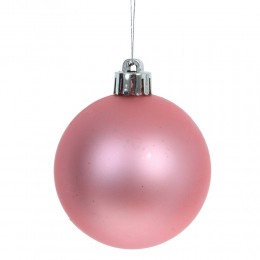 Набор шаров 8 см 12 шт в пластике розовый