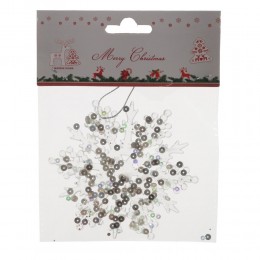 Игрушка елочная Снежинка пластик 10 см прозрачный