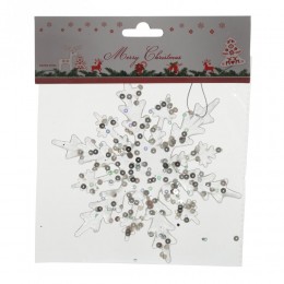 Игрушка елочная Снежинка пластик 15 см прозрачный