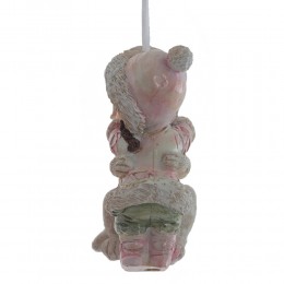 Игрушка елочная Девочка и собака пластик 10 см