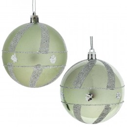 Набор шаров 8 см 12 шт светло-зеленый