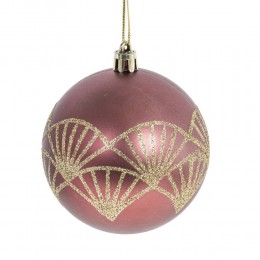 Набор шаров 8 см 12 шт сиреневый с орнаментом