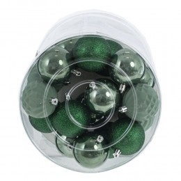 Набор елочных игрушек 56 шт зеленый