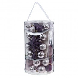 Набор елочных игрушек 56 шт фиолетовый