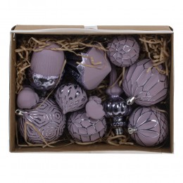 Набор шаров и украшений 12 шт фиолетовый