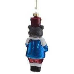 Игрушка елочная Медвежонок с барабаном пластик 14 см 2