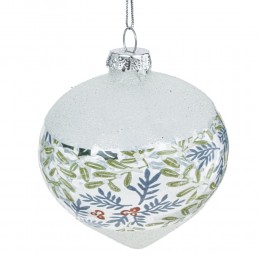 Набор шаров 8 см стекло 12 шт с цветочным рисунком