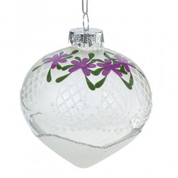 Набор шаров 8 см стекло 12 шт с цветочным рисунком