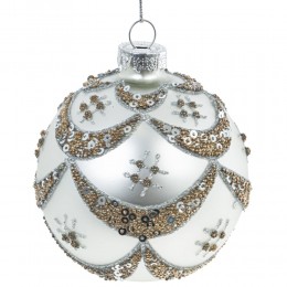 Набор шаров 8 см стекло 12 шт белый