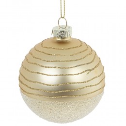 Набор шаров 8 см стекло 12 шт в золотой гамме