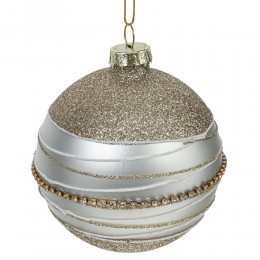 Набор шаров 8 см стекло 12 шт золото