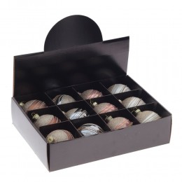 Набор шаров 8 см стекло 12 шт золото