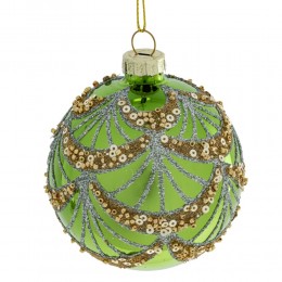 Набор шаров 8 см стекло 12 шт зеленый