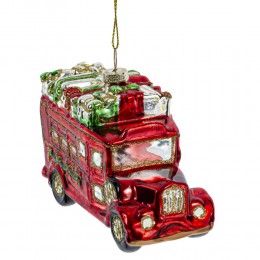 Игрушка елочная Автобус стекло 10,5 см