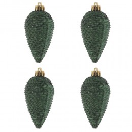 Набор елочных игрушек Шишки 9 см 4 шт зеленые
