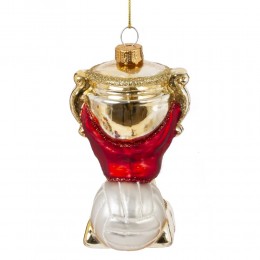 Игрушка елочная Футбольный кубок стекло 11 см